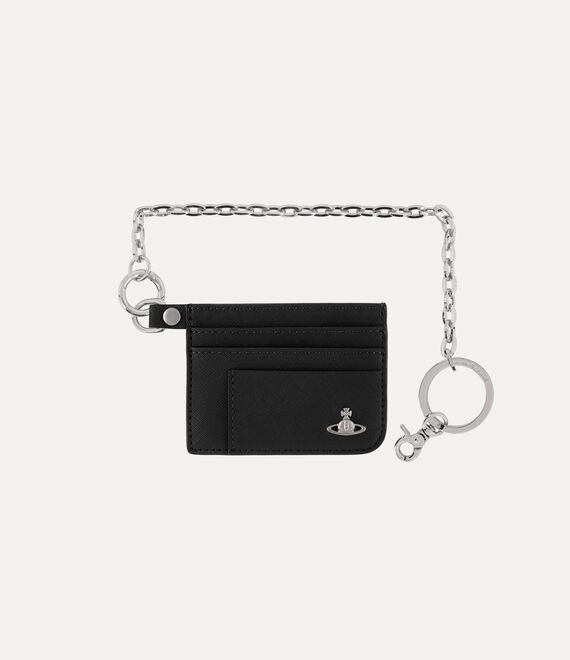 Vivienne Westwood Flat Chain Card Holder Faux Leather Black One Size Unisex