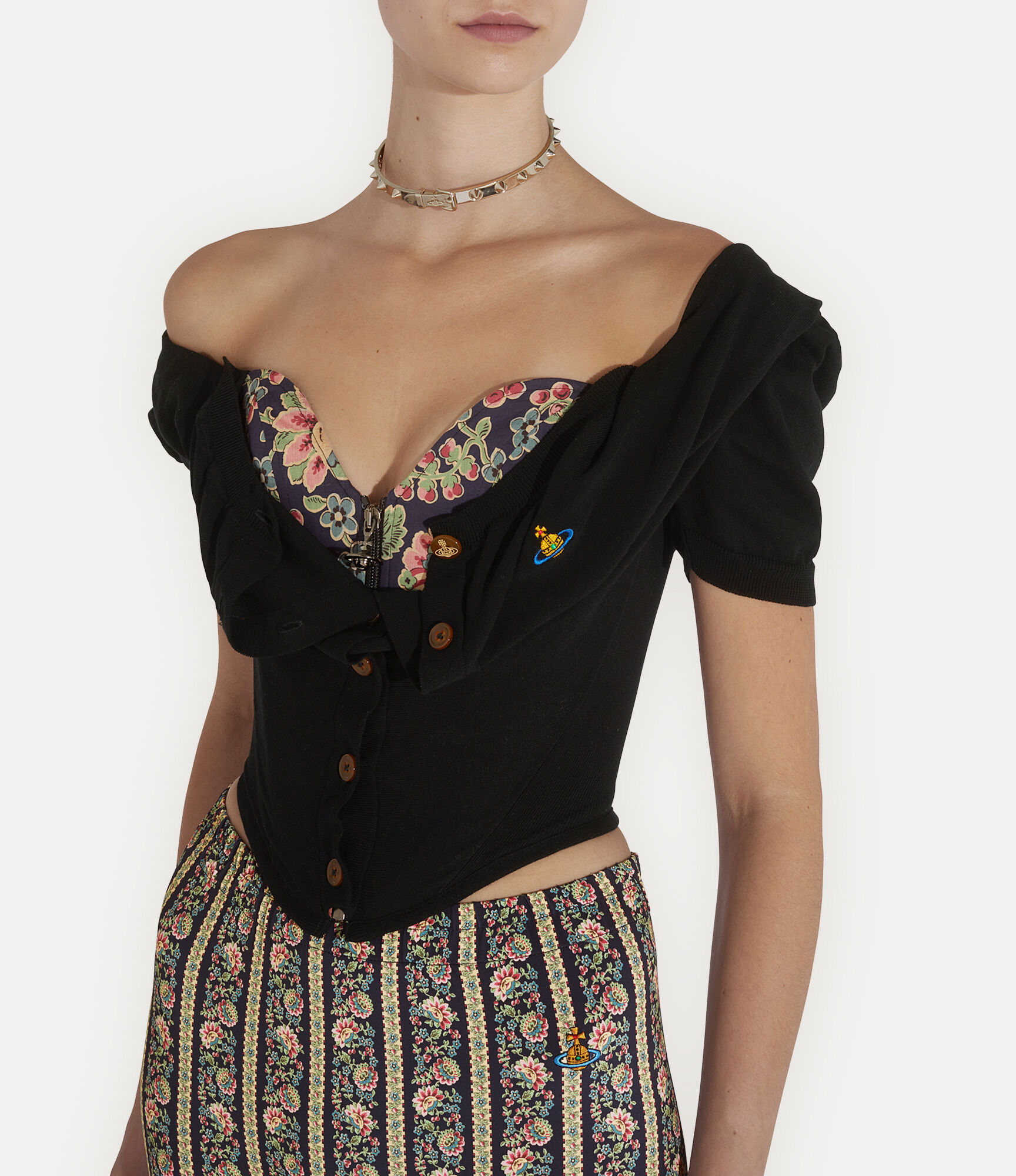 Bea Corset cardigan in BLACK | Vivienne Westwood®