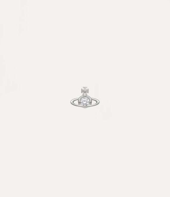 Nano Solitaire Single Stud in PLATINUM-CRYSTAL-Crystal Vivienne