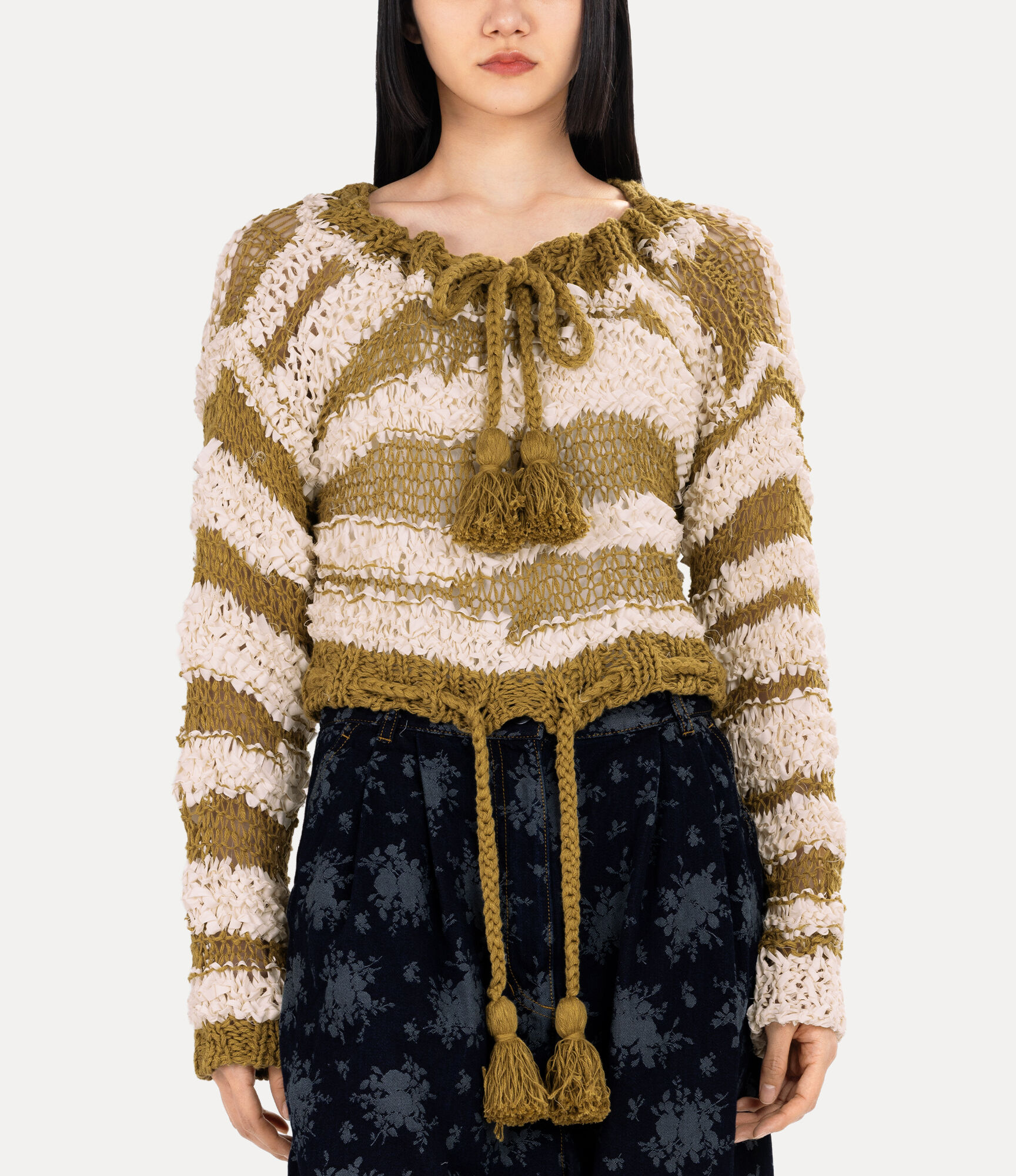 Tassel Stripe Knit Top  large image number 4