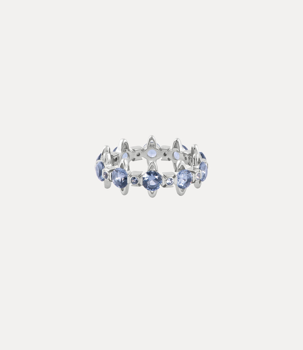 Vivienne Westwood Warwick Ring in Platinum Blue Cz, view 2