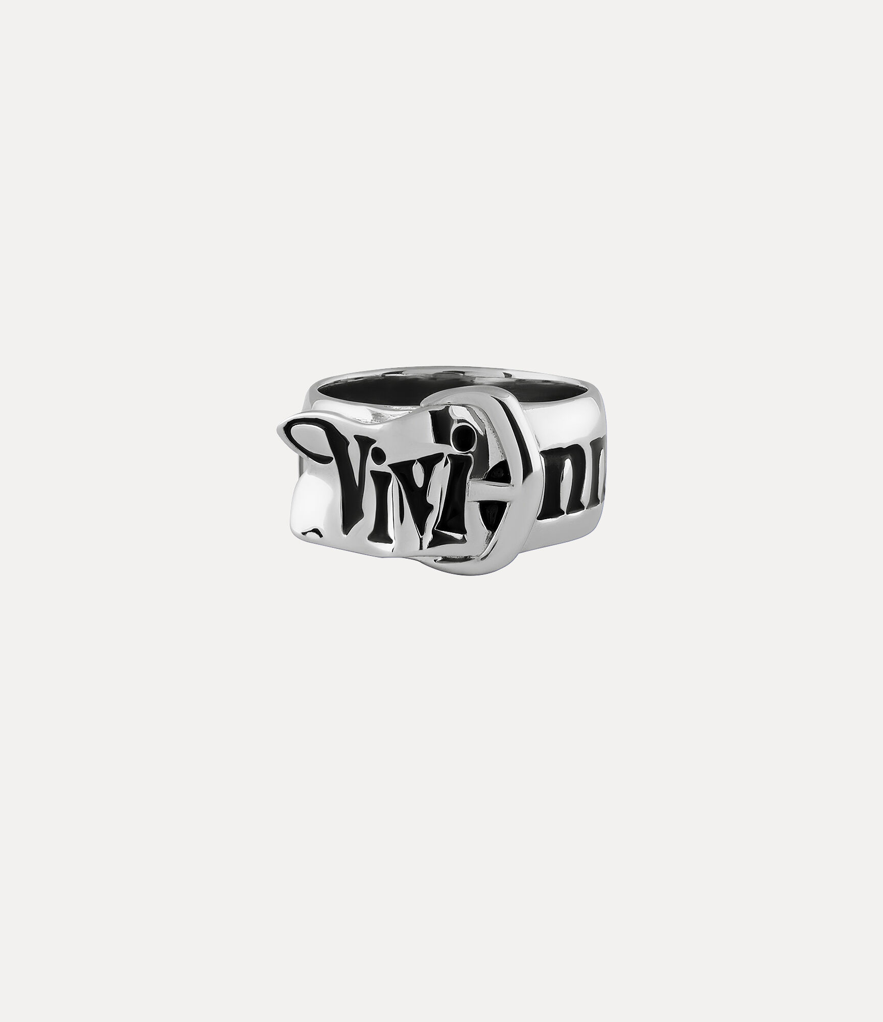 Belt Ring in PLATINUM-BLACK-Enamel | Vivienne Westwood®