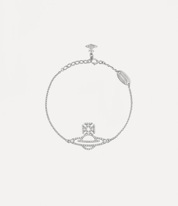 Vivienne Westwood Trudy Bracelet In Platinum-white-cz
