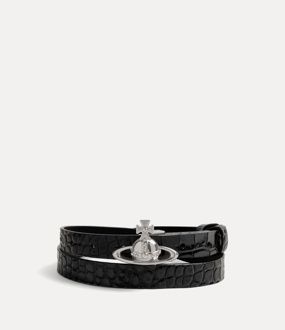 Vivienne Westwood Small Orb Buckle Belt in Black
