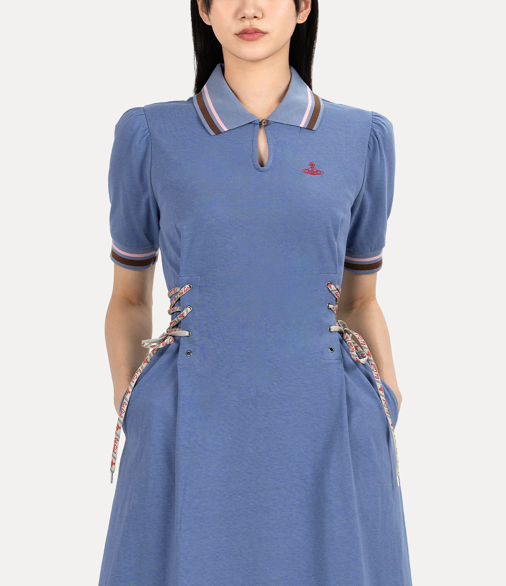 Old Cotton Lace Up ポロドレス - ブルー | Vivienne Westwood®