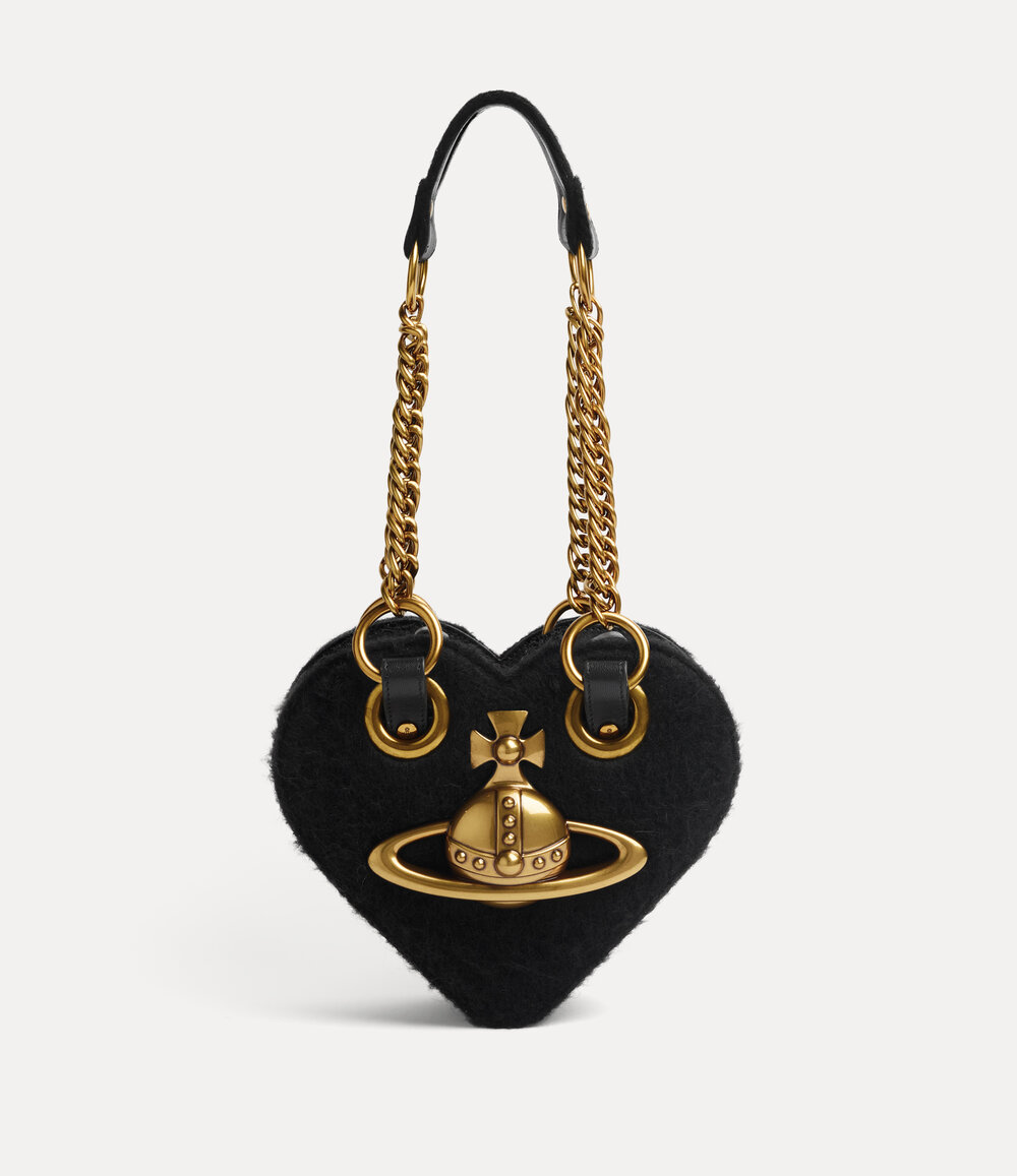 Vivienne Westwood Juliet Heart Chain Bag in Black