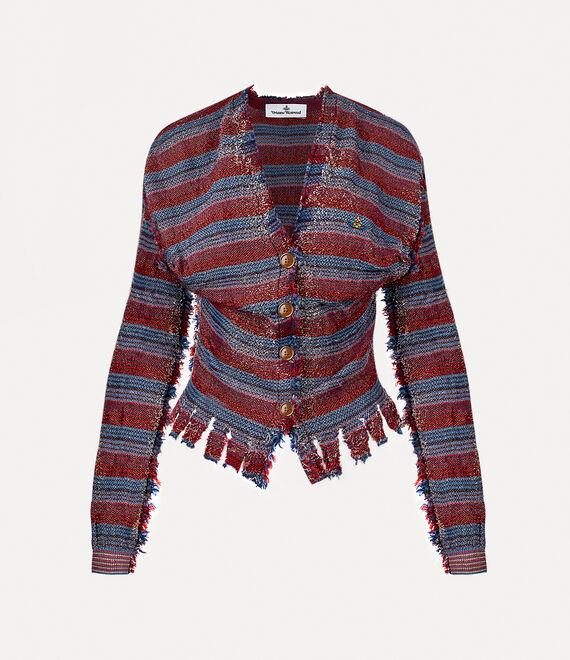 Shop Vivienne Westwood Broken Stitch Jacket In Stripes-gold-metal