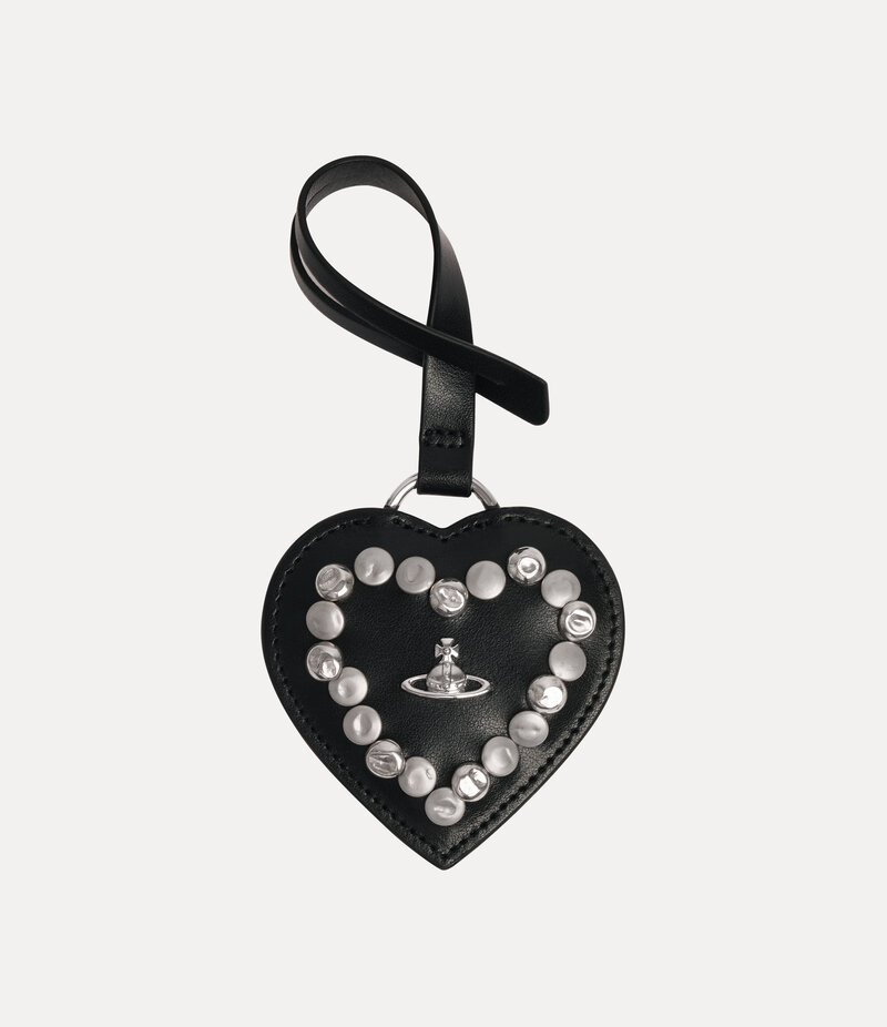 Vivienne Westwood Heart Mirror Charm in Black