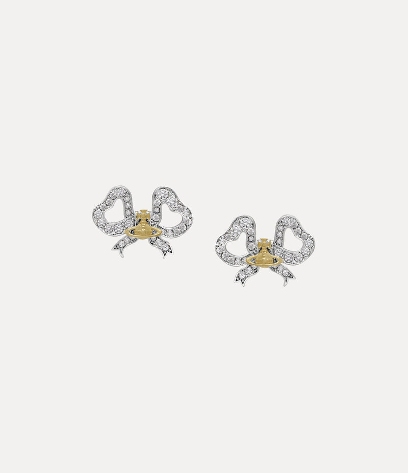 Vivienne Westwood Rigoberta Earrings in Platinum Gold White Crystal