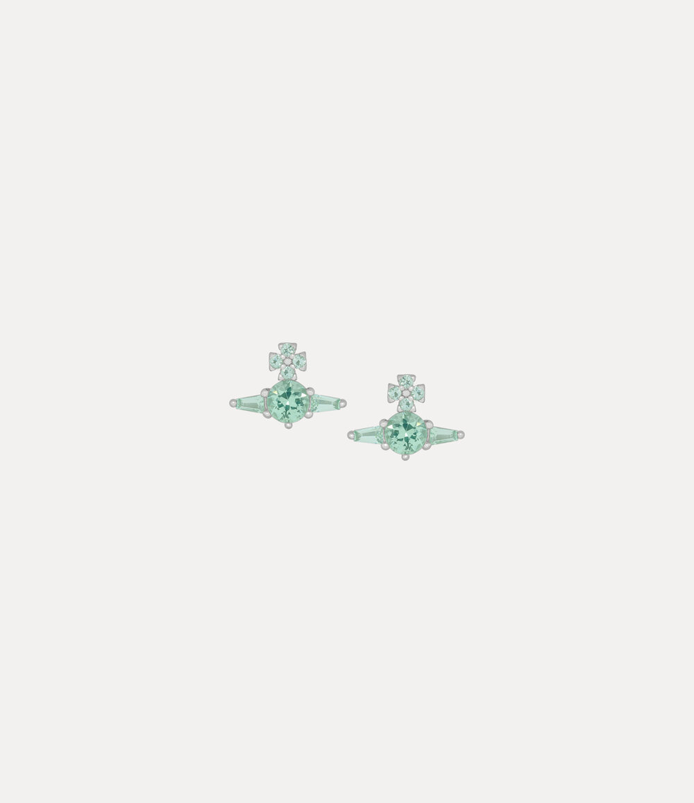 Vivienne Westwood Ofelia Earrings in platinum light green cz