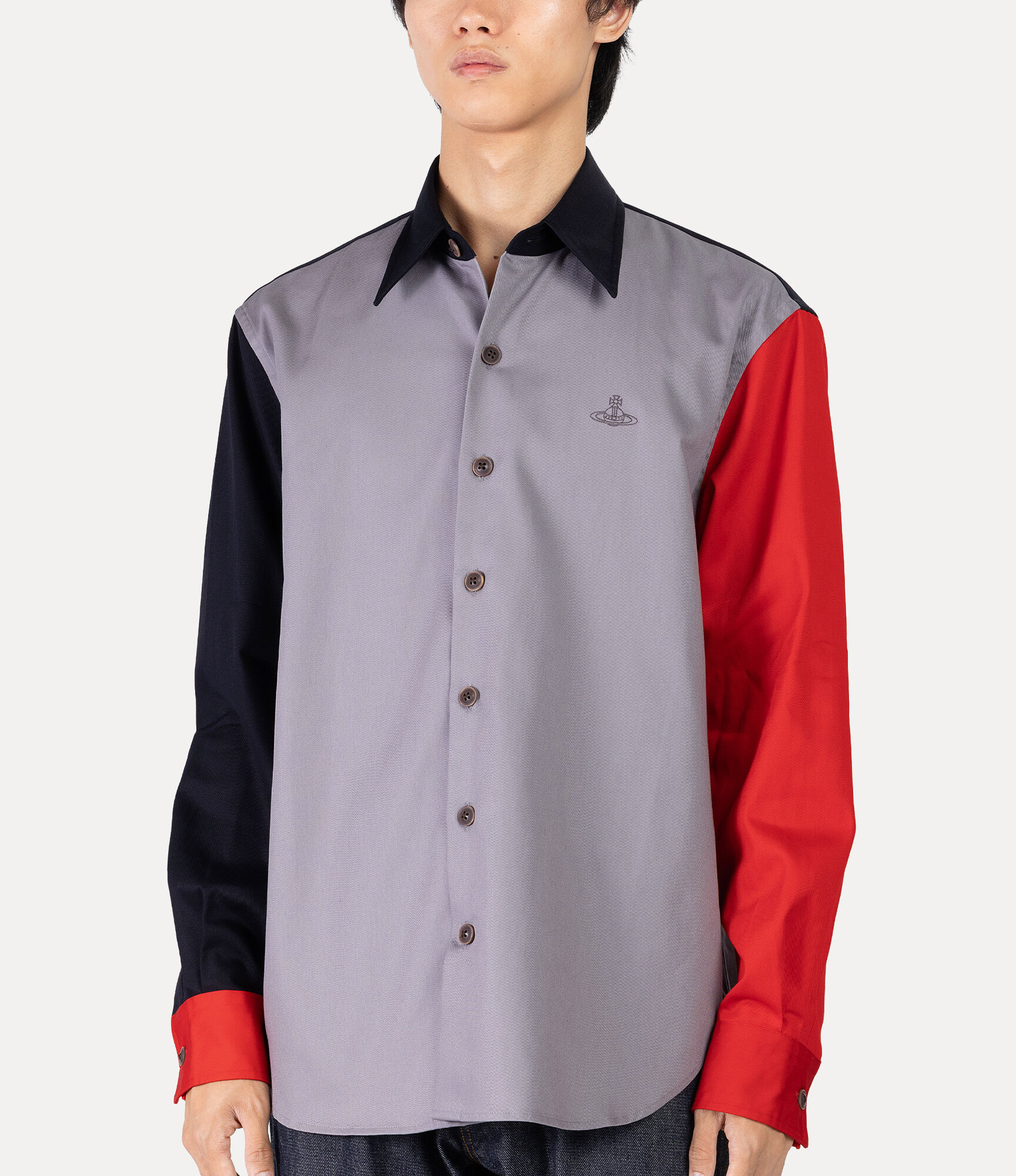Contrast Color Punk Normal Shirt  large image number 4