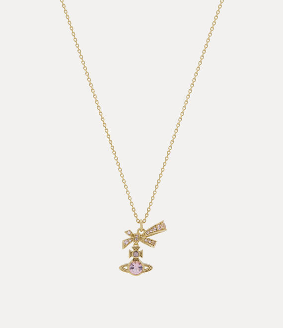 Vivienne Westwood Angelique Pendant Necklace -gold-lavender-pink-cz -gold-lavender-pink-cz Women