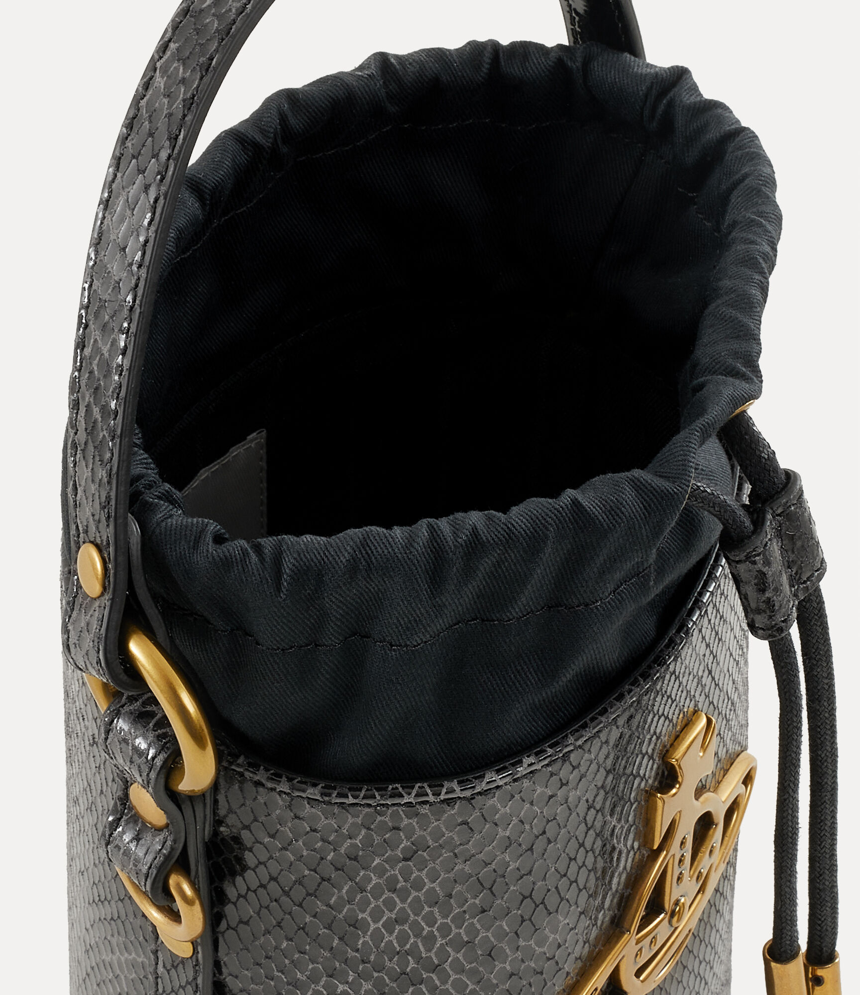 Daisy Drawstring Bucket Bag in BLACK | Vivienne Westwood®