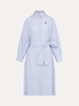 Organic Cotton Washer Waist Gathered A-Line Shirt Dress