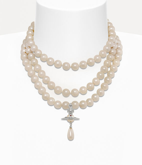 Three Row Pearl Drop Choker - Main Image