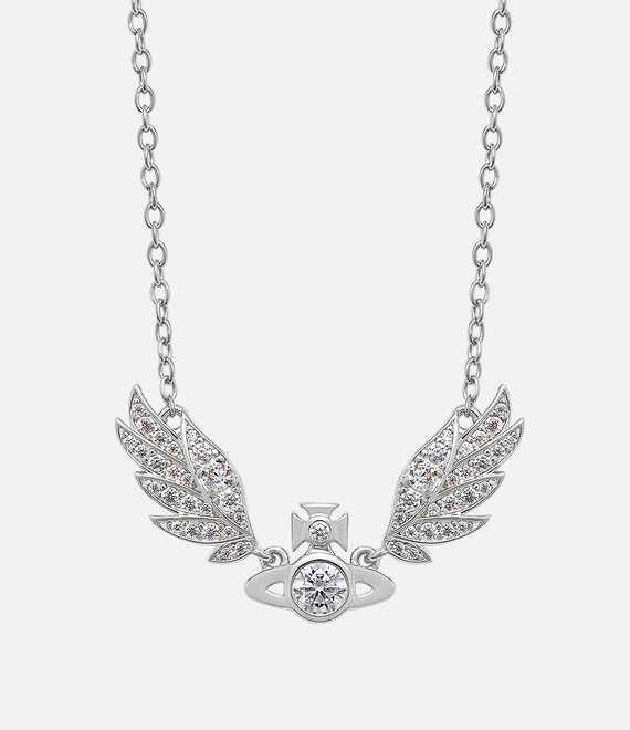 Shop Vivienne Westwood Dawna Necklace In Platinum-white-cz