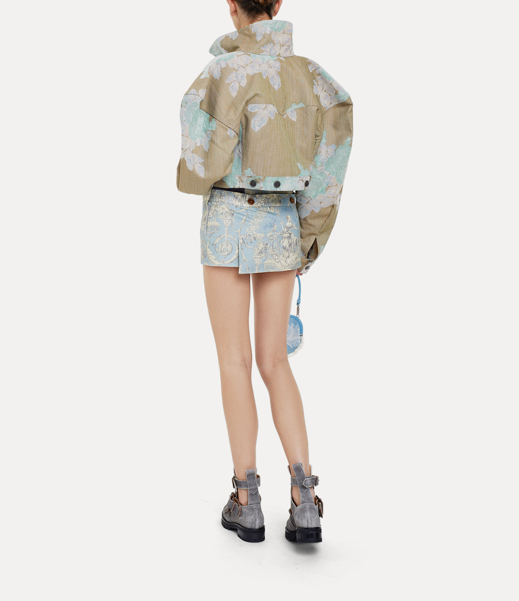 Cropped denim boxer jacket  large image number 4