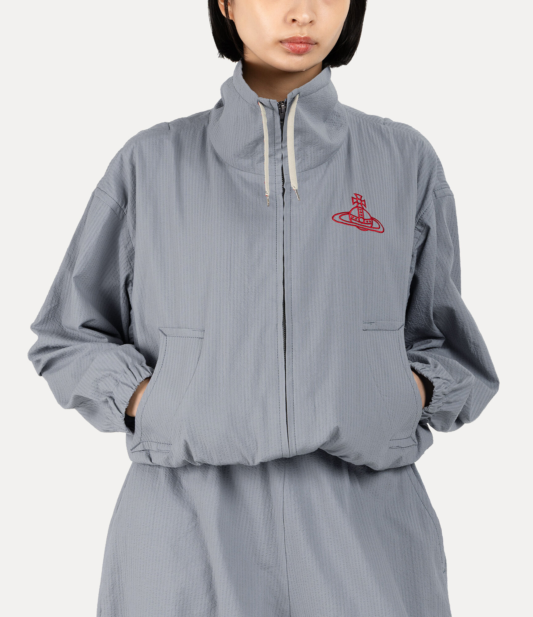 Cotton Seersucker Balloon Blouson  large image number 4