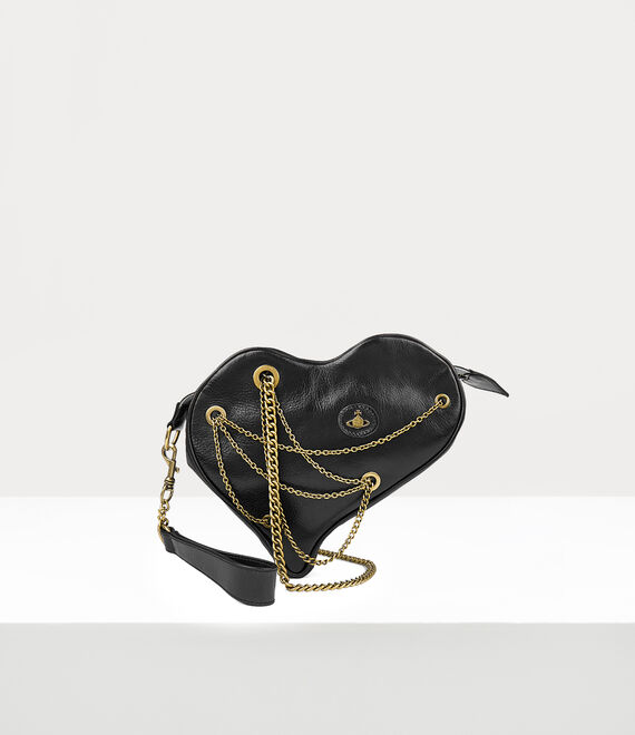 Vivienne Westwood Cora Ak Heart Bag In Black