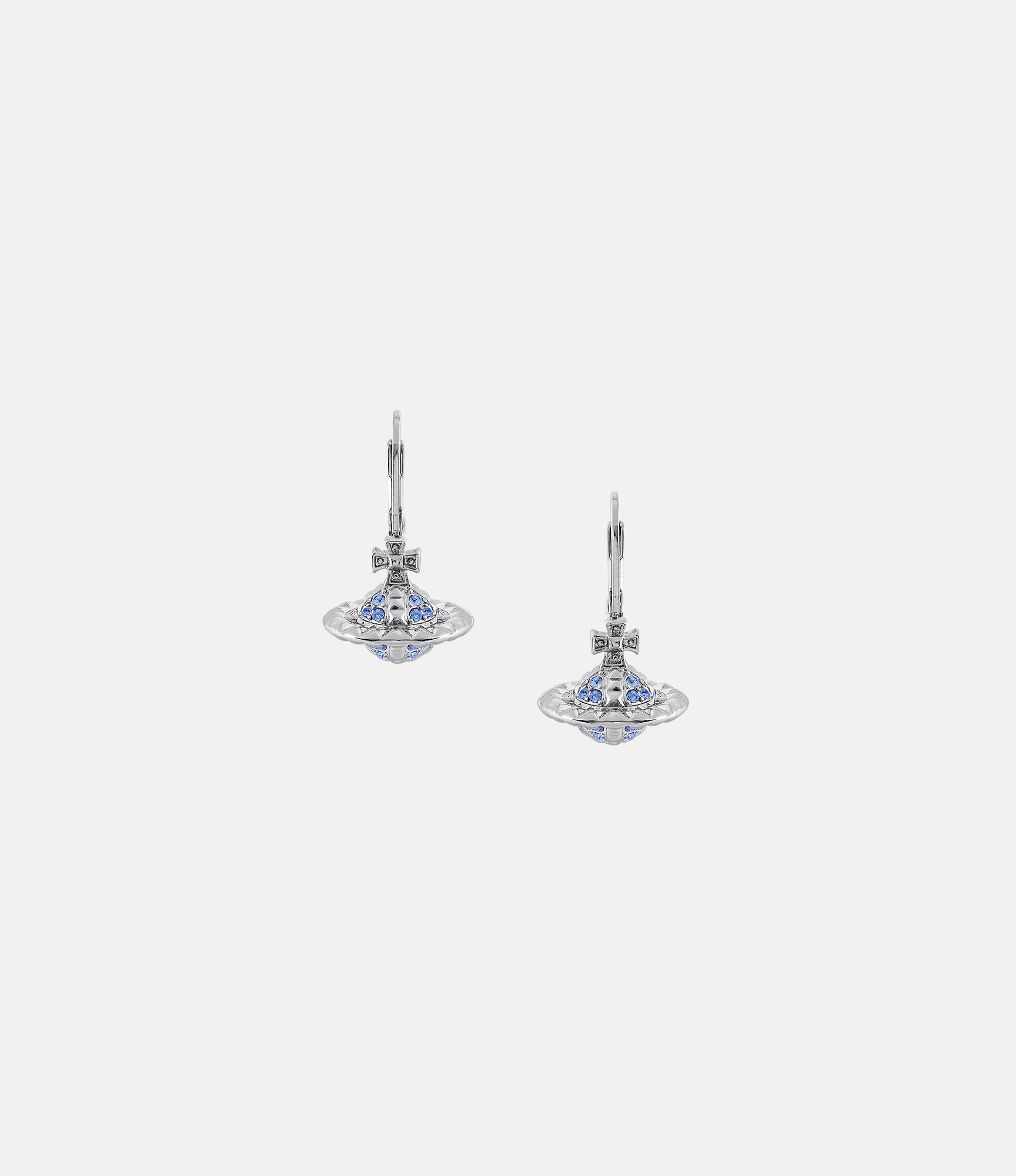Mayfair Small Orb earrings in RHODIUM-LIGHT-SAPPHIRE-Crystal | Vivienne ...