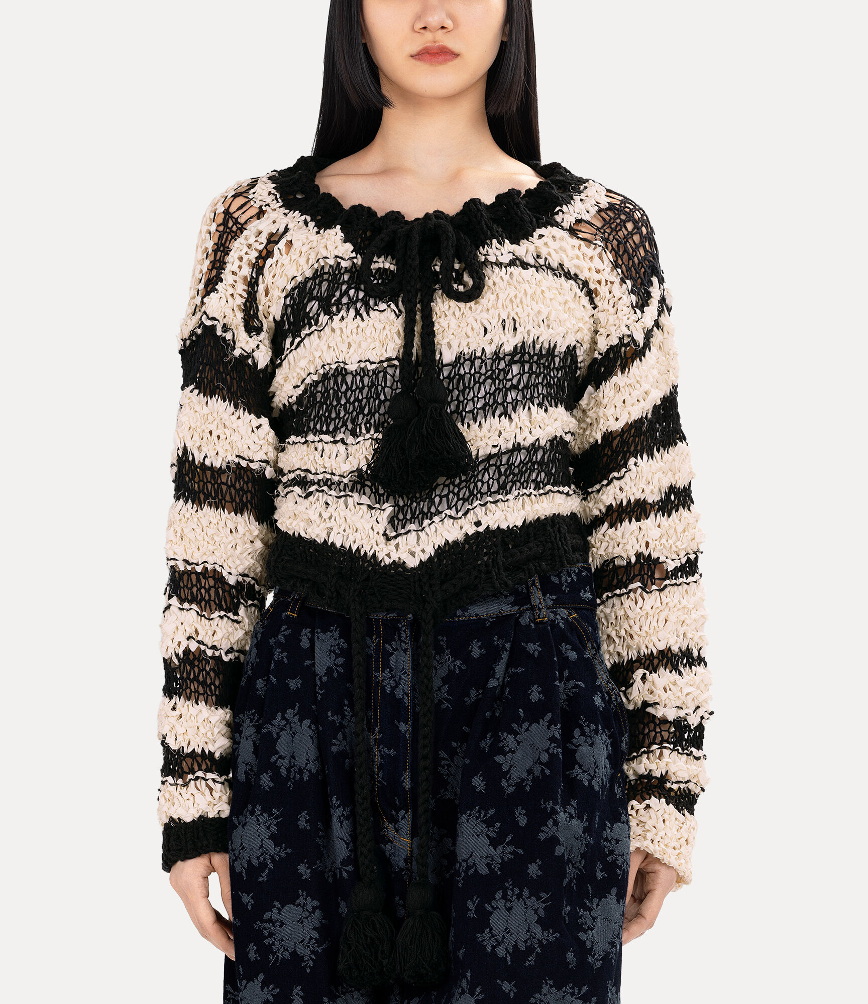 Tassel Stripe Knit Top  large image number 4