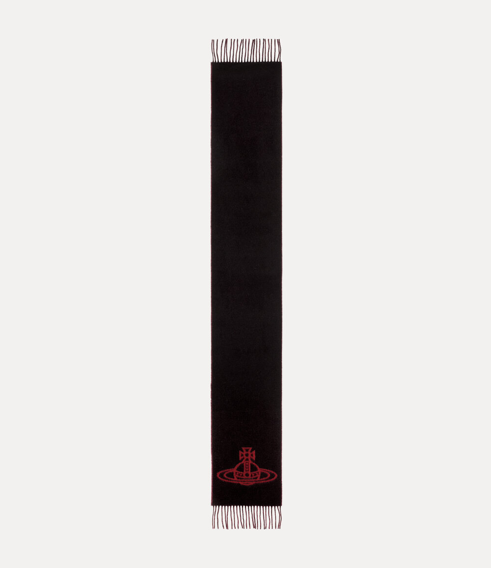 Vivienne Westwood Double Face Scarf Double Face Scarf -Black-red-orb in black red orb