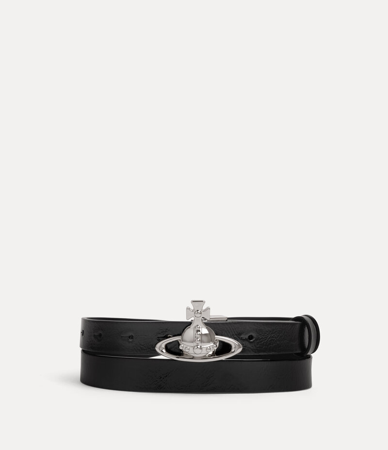 Vivienne Westwood Small Orb Buckle Belt in Black
