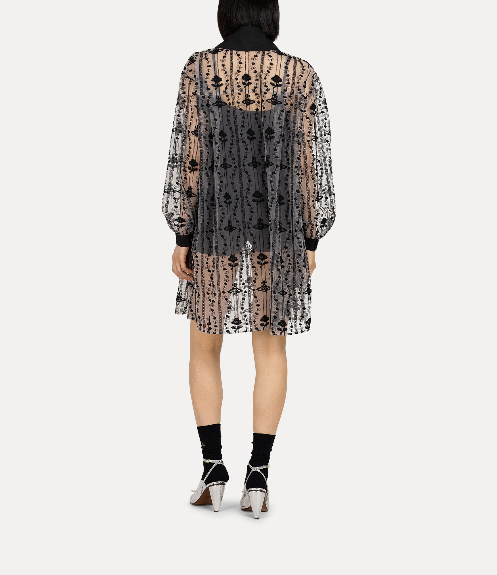 Flower orb Tulle Embroidery ドレス - ブラック | Vivienne Westwood®