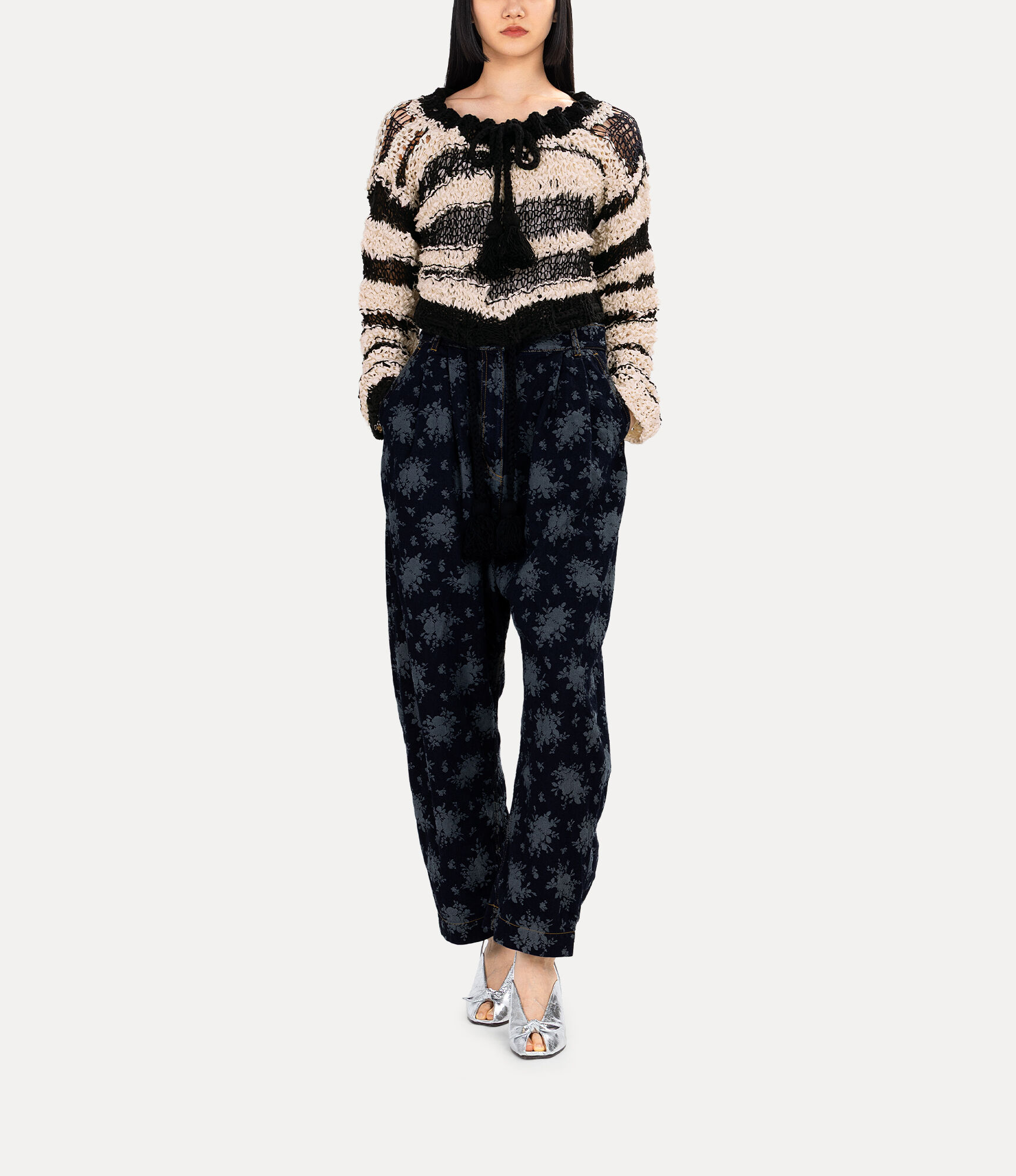 Tassel Stripe Knit Top  large image number 2