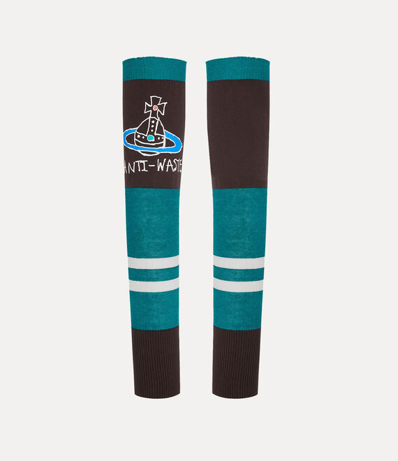 Vivienne Westwood Frogging Arm Warmers In Cacao-teal