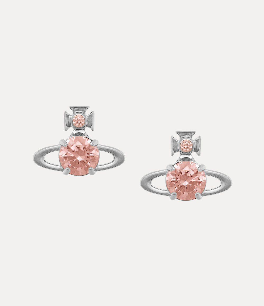 Vivienne Westwood Reina Large Earrings in platinum flesh cz