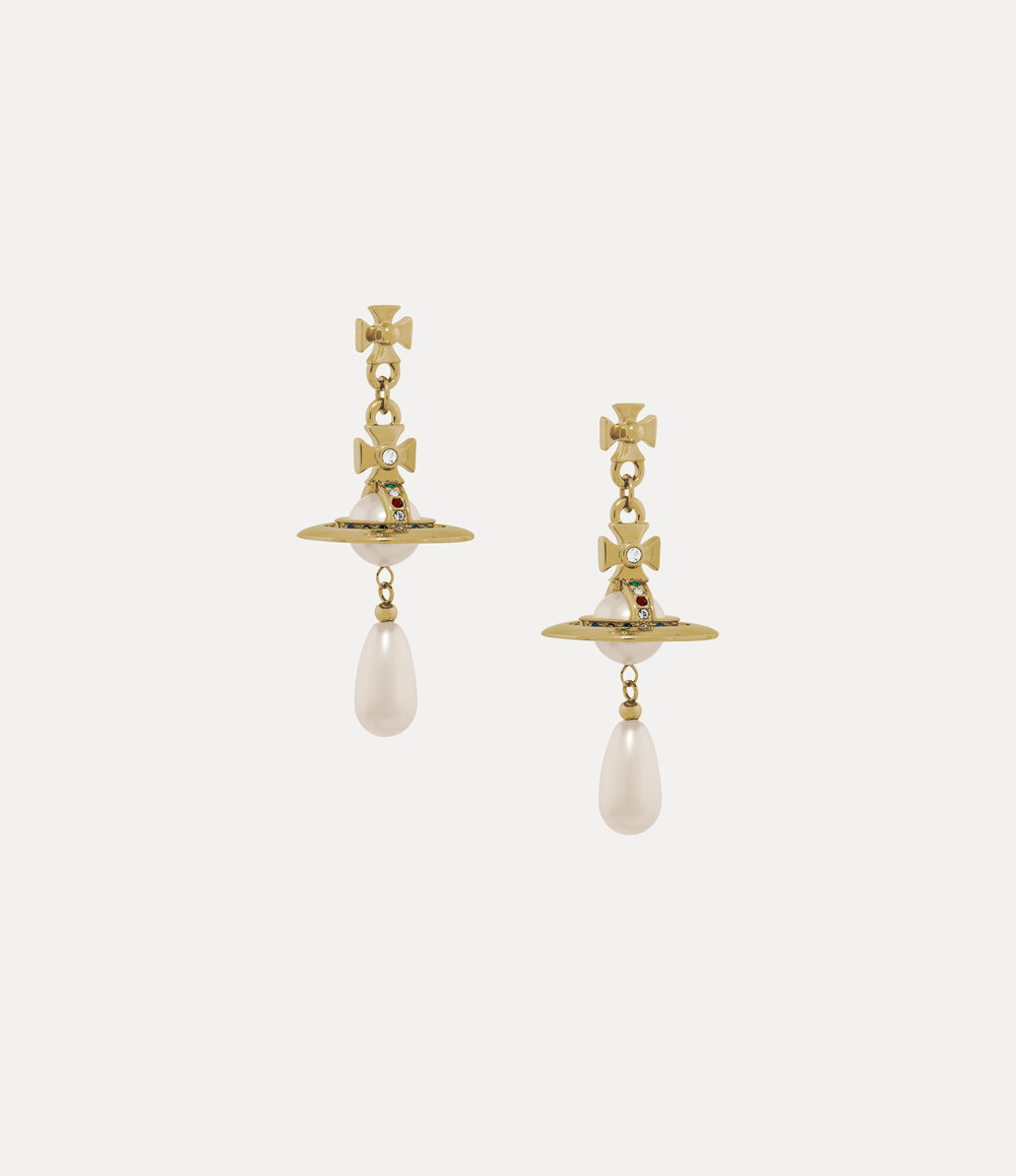Vivienne Westwood Pearl Drop Earrings in Gold, view 3