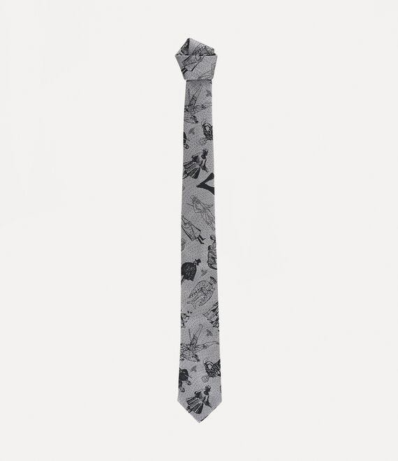 Vivienne Westwood Tie Cm.7 Evolution Of Man In Gray