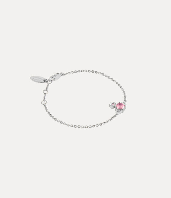 Reina Small Bracelet in PLATINUM-PINK-CZ | Vivienne Westwood®