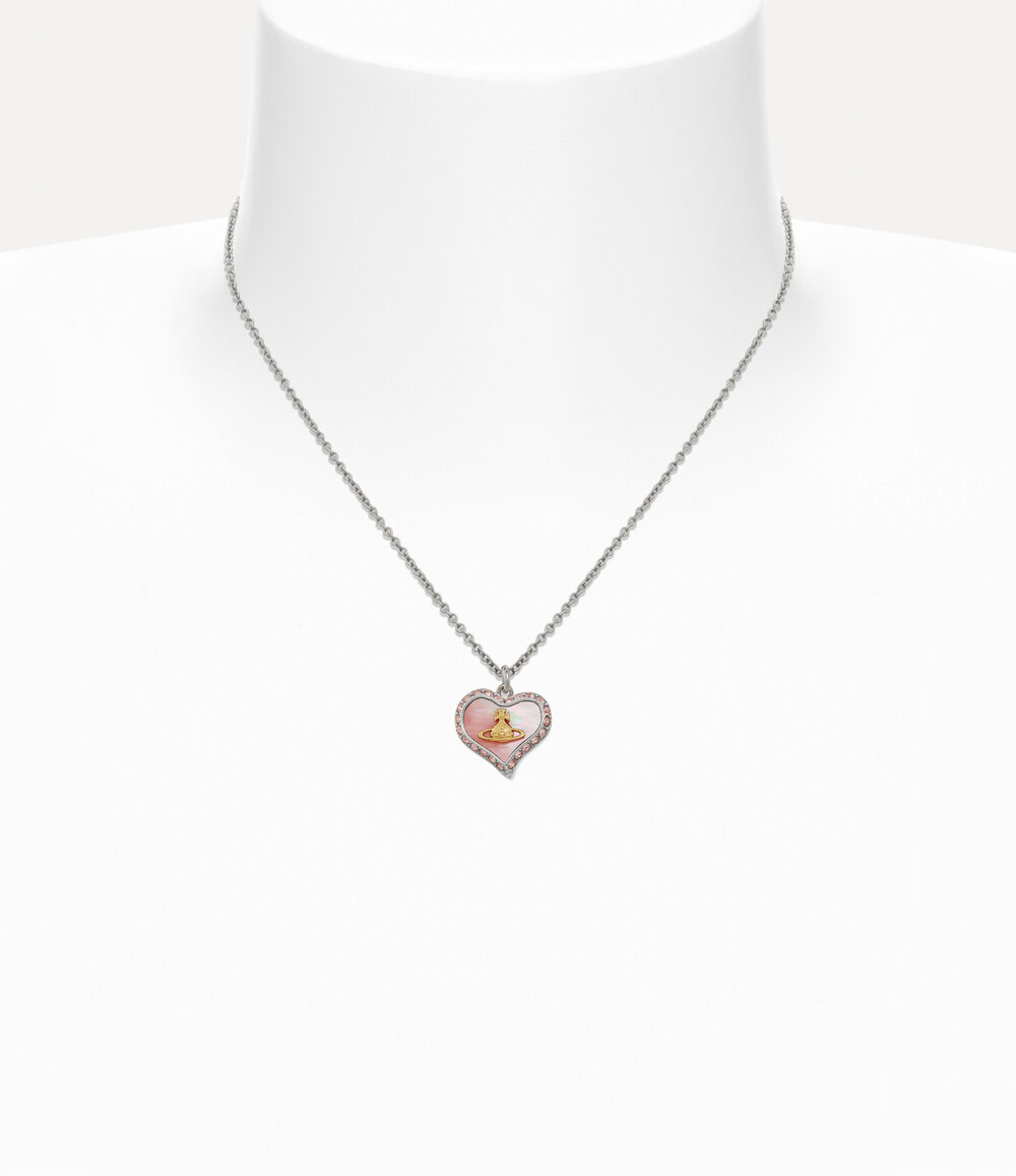 Vivienne Westwood Petra Pendant Necklace in Platinum Gold Coral, view 2