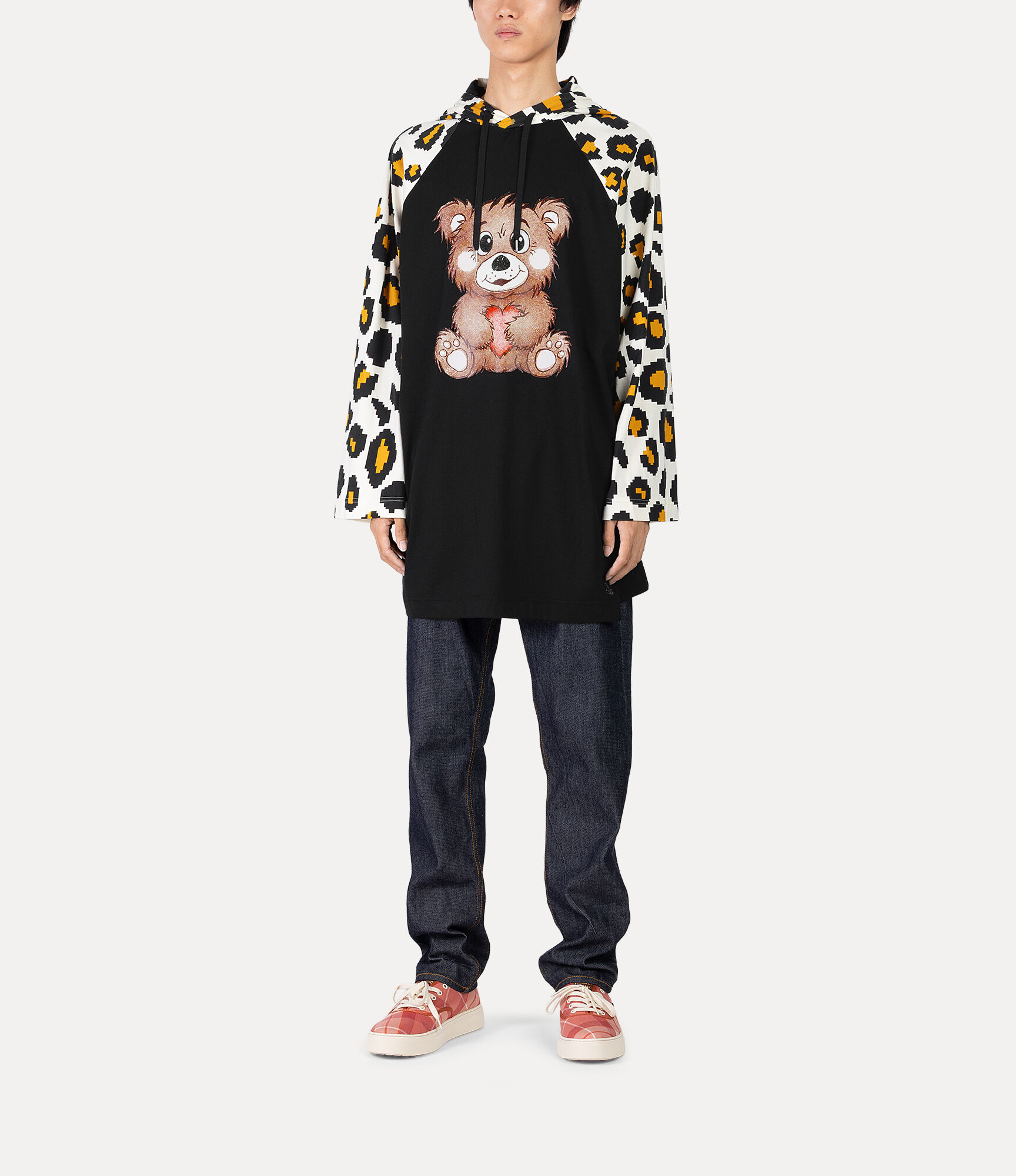 Halftone Bear Hood Ls T-Shirt  large image number 2