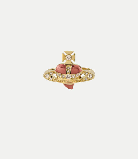 Vivienne Westwood New Diamante Heart Ring Gold-light-gold-quartz-crystal-transparent-rose Gold-light-gold-quartz-cryst