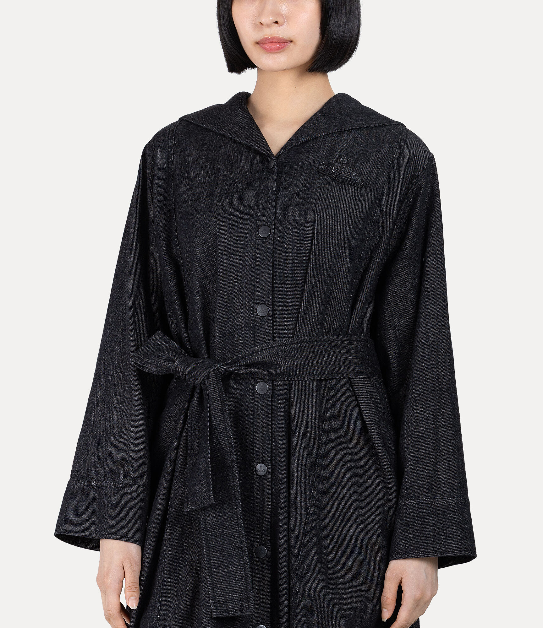 Light Denim Marine Shirt Dress in BLACK | Vivienne Westwood®