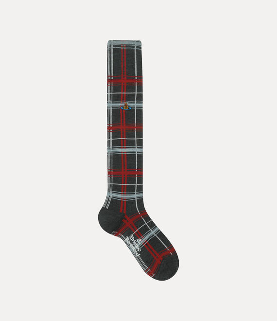 Vivienne Westwood Multicheck High Sock Multicheck Grey 4-5 Unisex