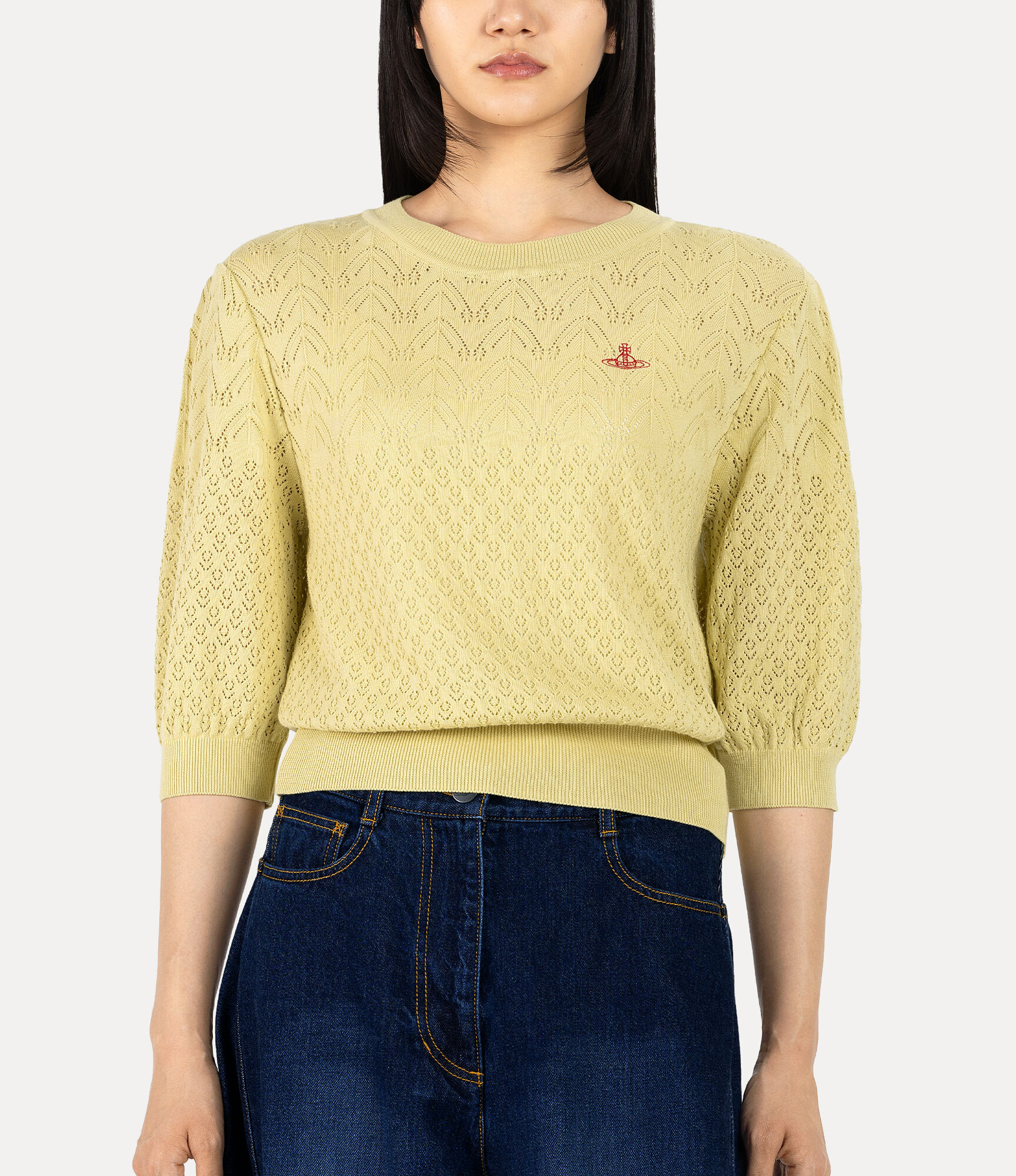 Mixed Stitch Drop Shoulder トップス - イエロー | Vivienne Westwood®