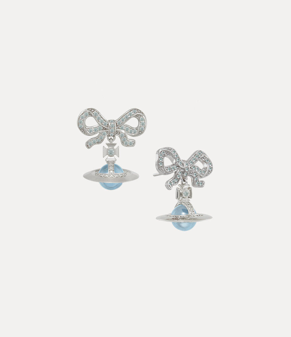 Vivienne Westwood Octavie Earrings -Platinum-blue-aqua-cz -Platinum-blue-aqua-cz in platinum blue aqua cz