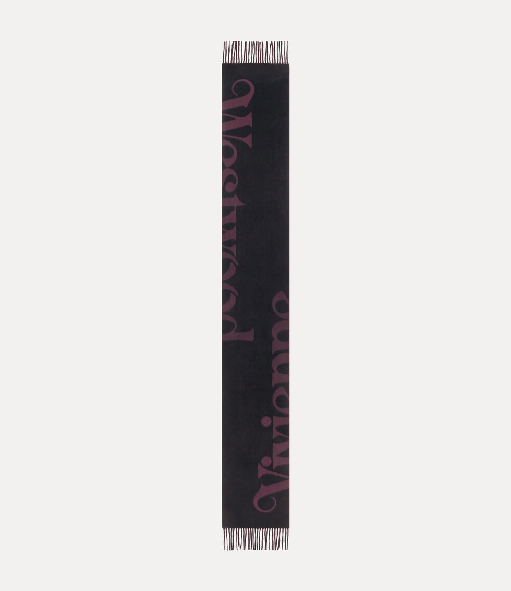 Vivienne Westwood Scarf Half Logo Double Fac in Black