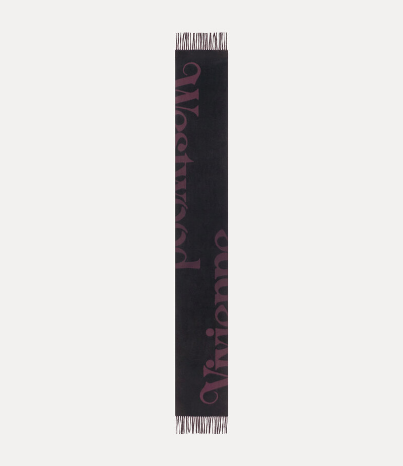 Vivienne Westwood Scarf Half Logo Double Fac in Black