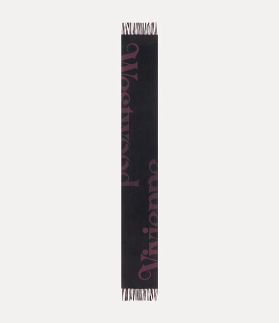Vivienne Westwood Scarf Black Half Logo Double Fac Unisex