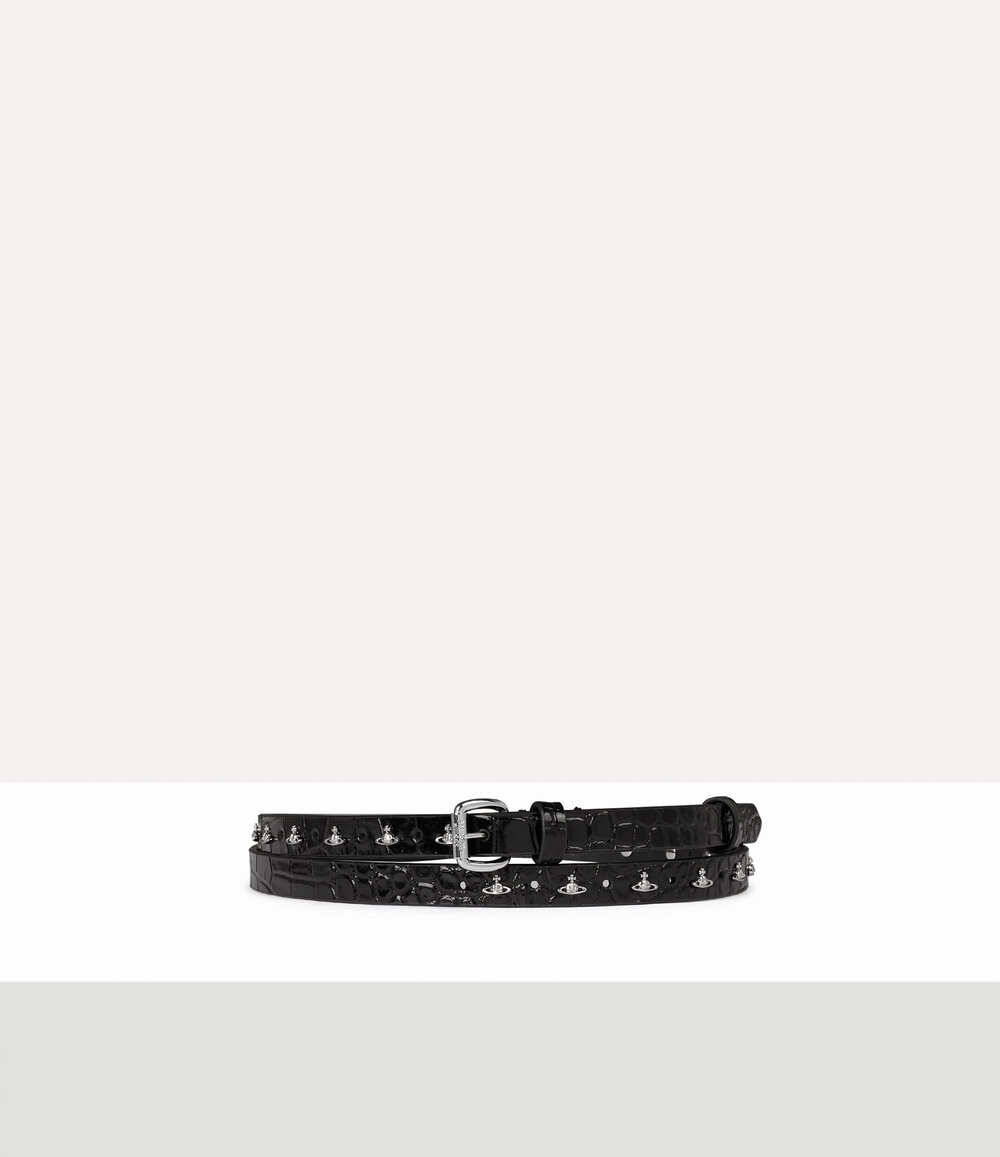 Vivienne Westwood Mini Alex Orb Stud Belt in black