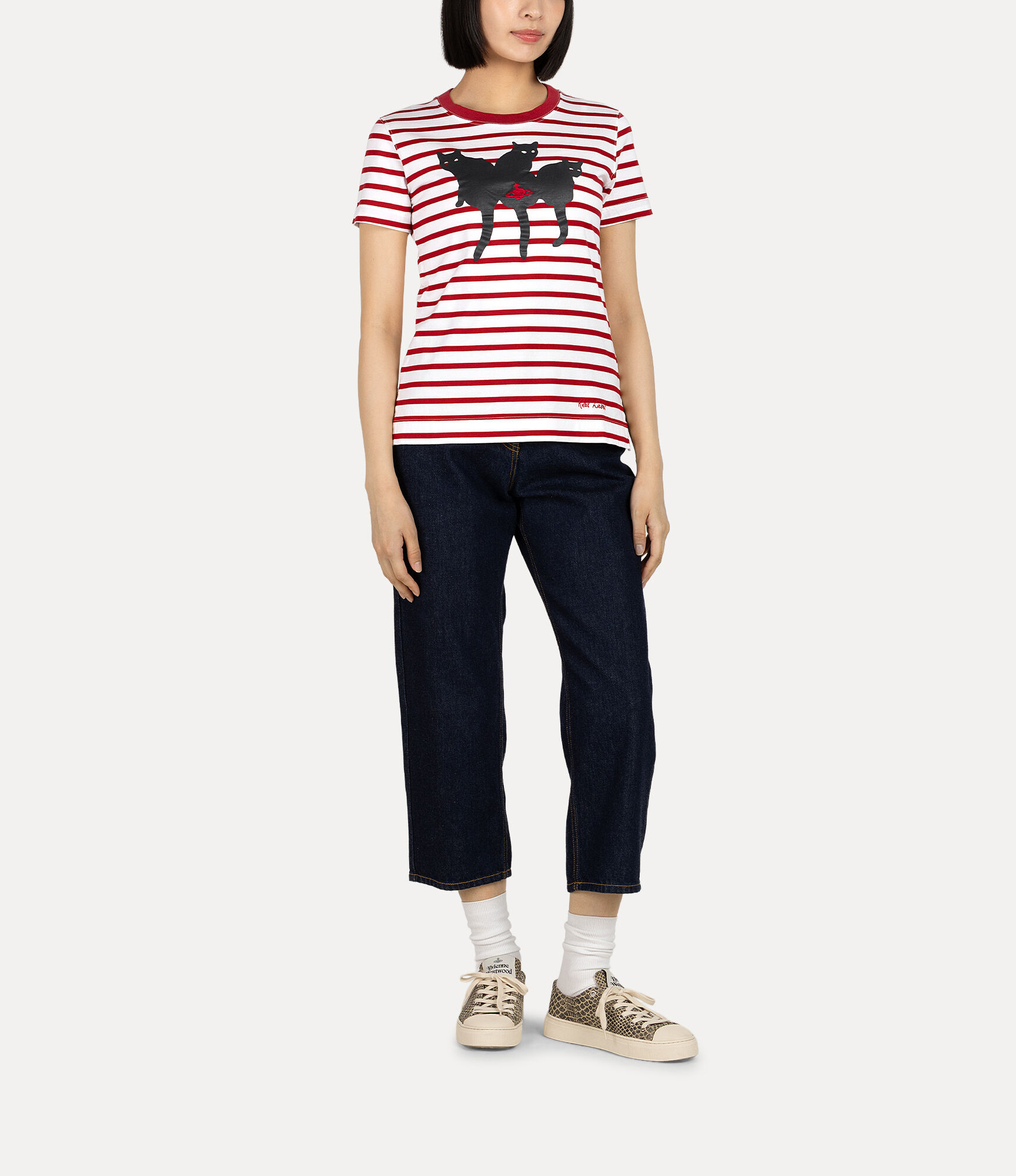 Cat Print Classic T-shirt in RED | Vivienne Westwood®
