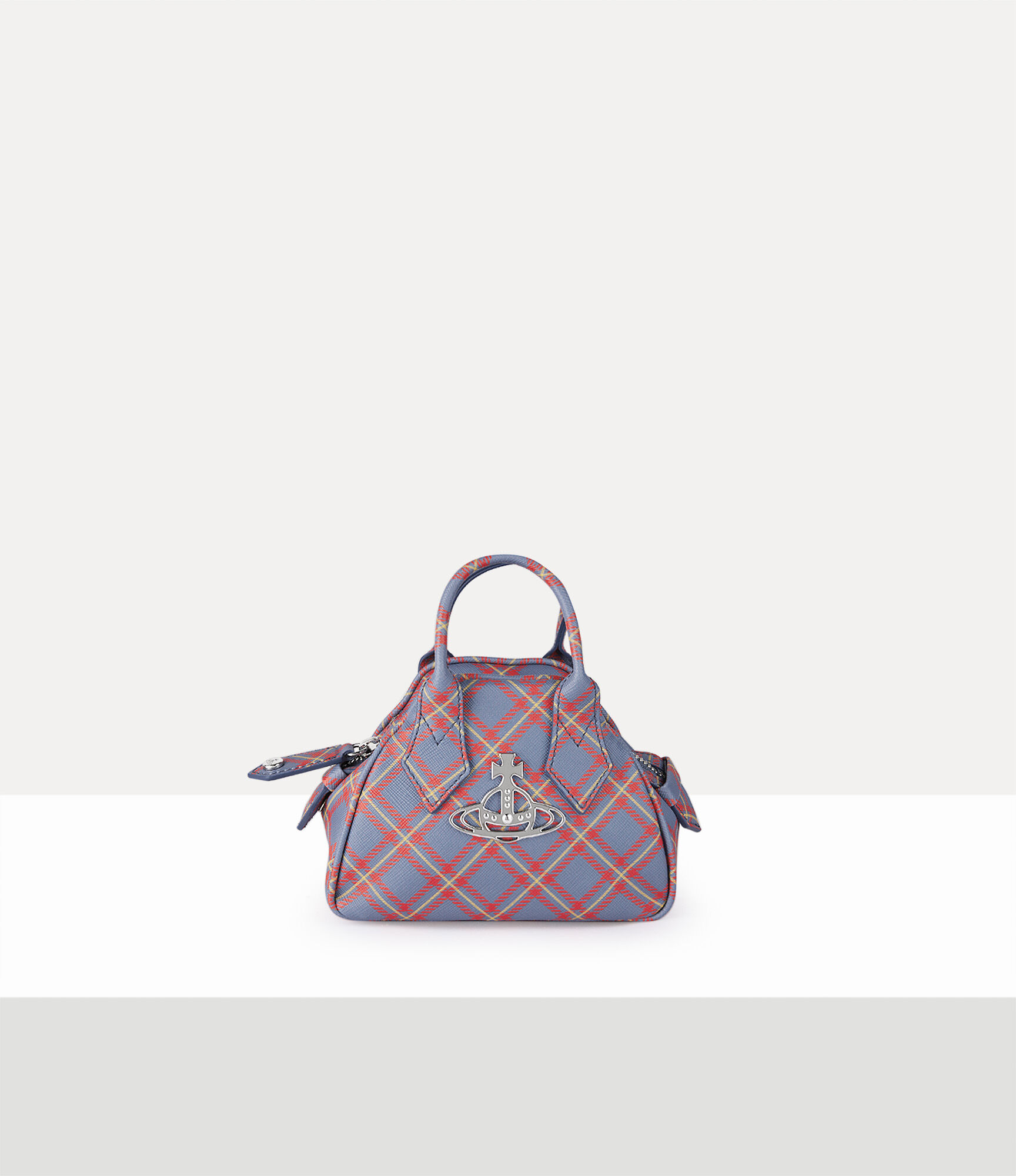 Vivienne Westwood Mini Yasmine Bag Polyurethane / Polyester / Cotton Blue-orange-tartan