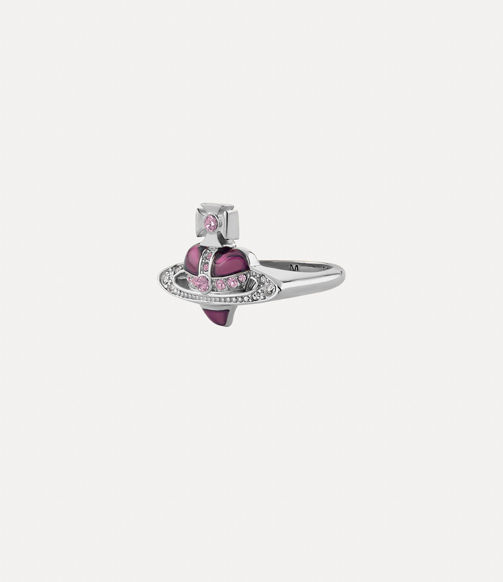 New Diamante Heart ring in PLATINUM-LIGHT-AMETHYST-WHITE 