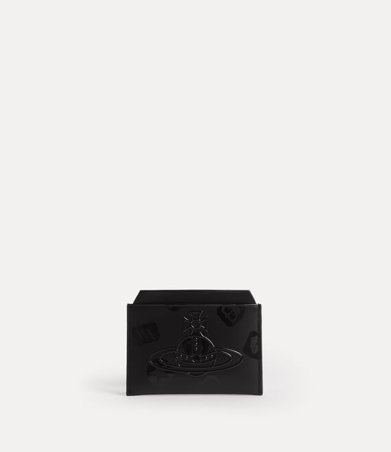 Vivienne Westwood Flat Card Holder Shiny Leather Black One Size Unisex