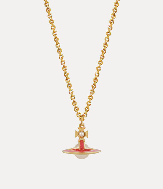 Simonetta Pendant Necklace in GOLD-CREAMROSE-Pearl-DARK-PINK-Enamel ...